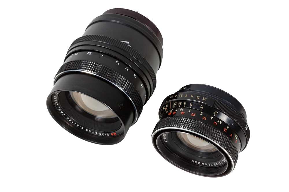 Lot 314 - 80mm & 120mm Zeiss Biometar Lenses.