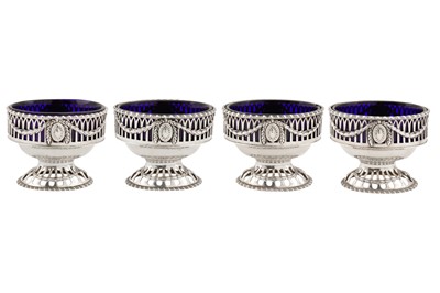 Lot 424 - A set of four George III sterling silver salts, London 1773 by Robert Hennell