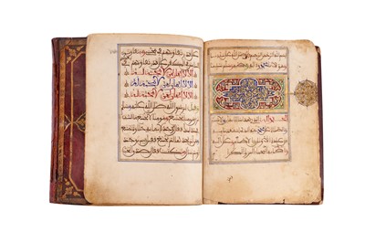 Lot 383 - TWO MAGHRIBI MANUSCRIPTS: MUHAMMAD AL-JAZULI (D.1472)'S DALA’IL AL-KHAYRAT