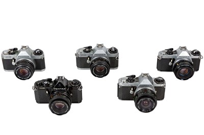 Lot 1085 - Five Pentax Cameras, all with Lenses.