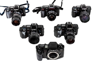 Lot 1251 - Six Minolta auto SLR cameras.