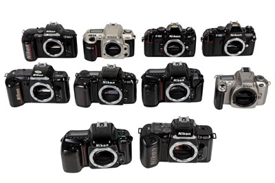 Lot 1121 - Ten Nikon Auto Focus SLR Bodies.