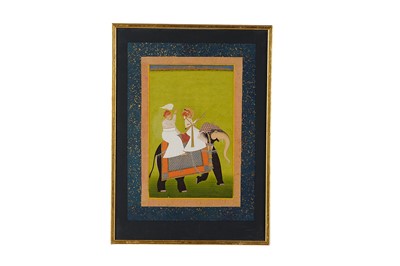 Lot 110 - THE YOUNG MAHARAJA SAWAI OF AMBER, PRITHVI SINGH II (1762 - 1778), RIDING AN ELEPHANT