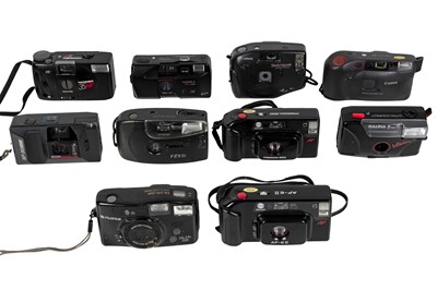 Lot 1128 - Ten point and shoot cameras.