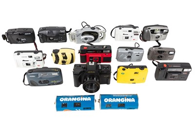 Lot 1218 - A selection of 35mm and 110 point and shoot cameras.