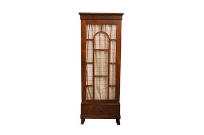 Lot 63 - A CONTINENTAL MAHOGANY AND LINE INLAID LINEN CABINET, 19TH CENTURY