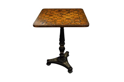 Lot 268 - A 19TH CENTURY TILT TOP CHESS TABLE