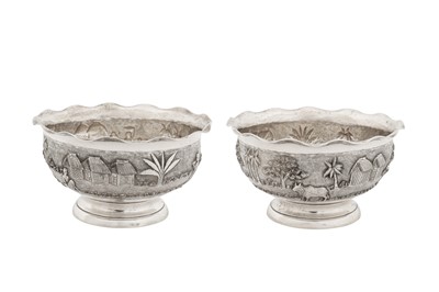 Lot 78 - A pair of early 20th century Anglo – Indian silver bowls, Calcutta, Bhowanipore circa 1910 by Dass and Dutt