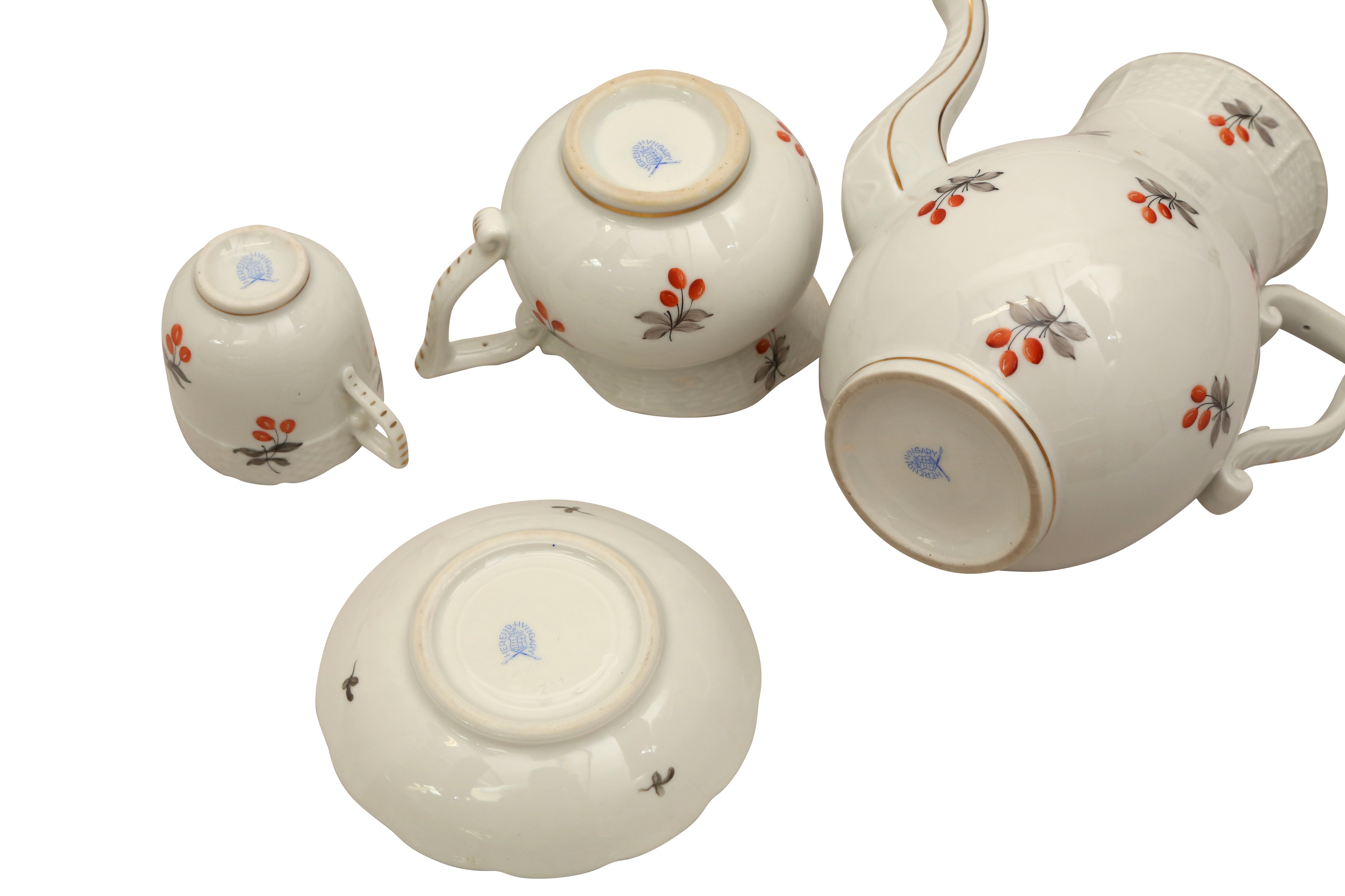 Lot 147 A HEREND PORCELAIN COFFEE SET