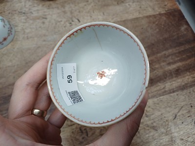 Lot 440 - FIVE CHINESE FAMILLE-ROSE CUPS AND TWO SAUCERS
