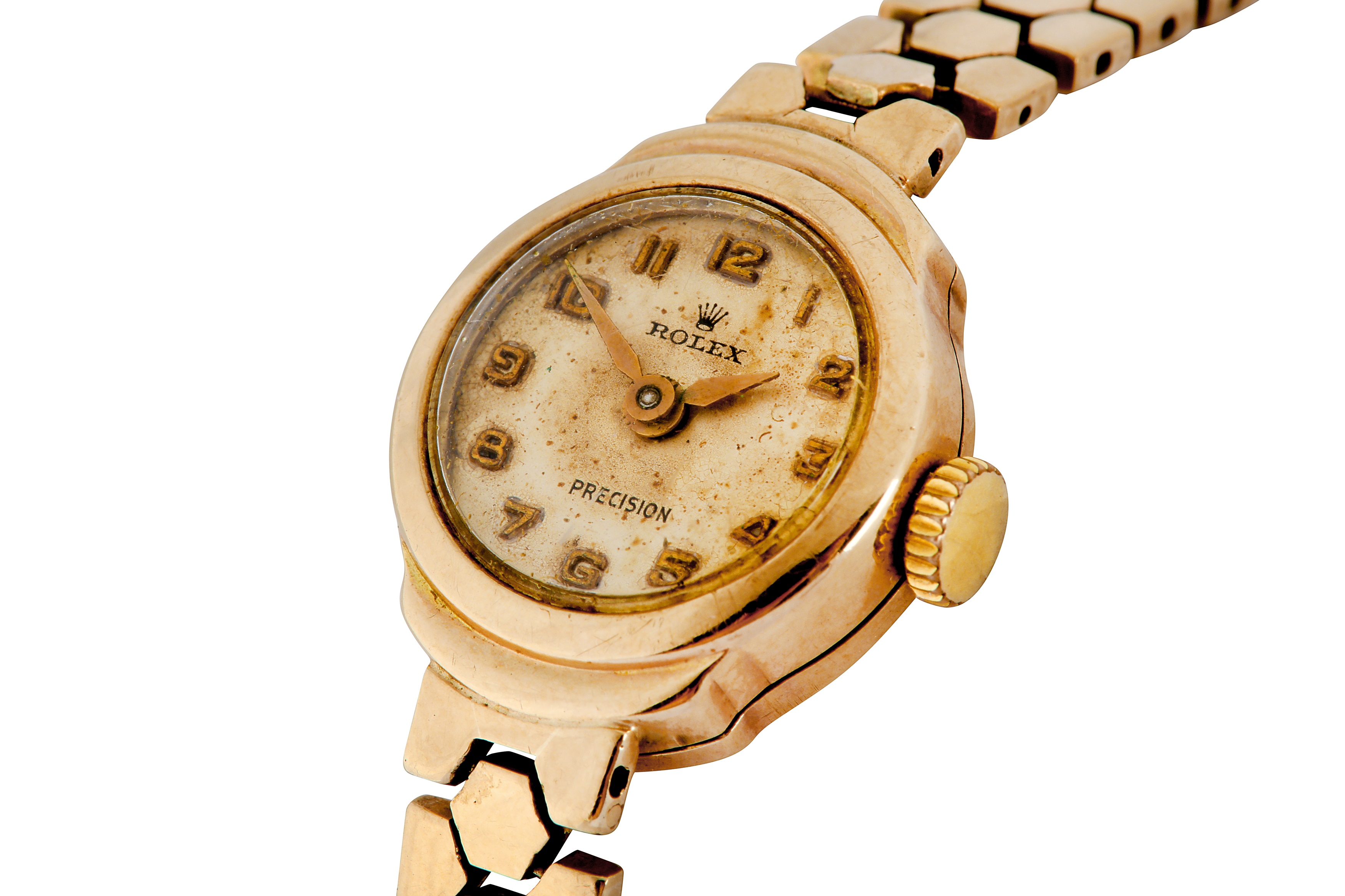 Lot 72 - ROLEX. A LADIES 9CT GOLD ROLEX PRECISION