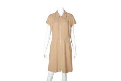 Lot 284 - Prada Beige Crepe Shirt Dress - Size 44