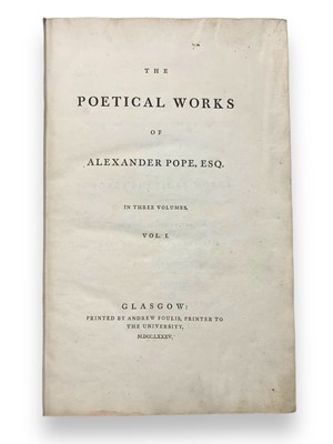 Lot 225 - Pope (Alexander) The Poetical Works