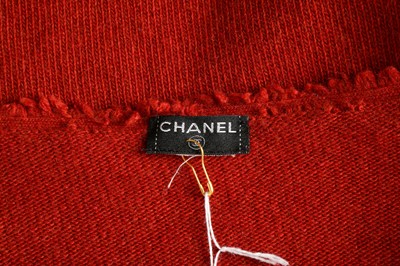 Lot 41 - Chanel Rust Knit Open Front Cardigan