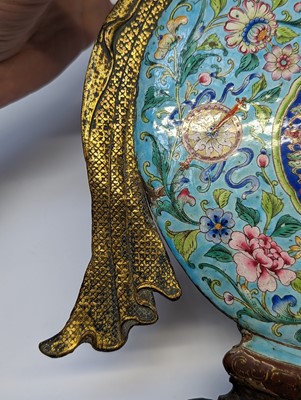Lot 285 - A CHINESE CLOISONNÉ ENAMEL 'DAJI' GOURD PLAQUE