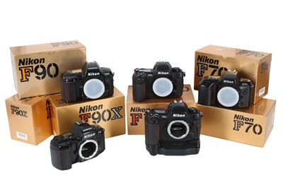 Lot 1075 - Eight Nikon AF Camera Bodies, inc 2x F100.