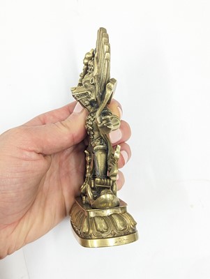 Lot 292 - A SINO-TIBETAN GILT-BRONZE FIGURE OF YAMANTAKA