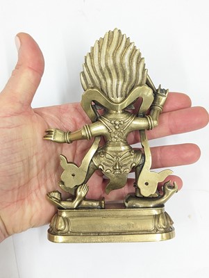 Lot 292 - A SINO-TIBETAN GILT-BRONZE FIGURE OF YAMANTAKA