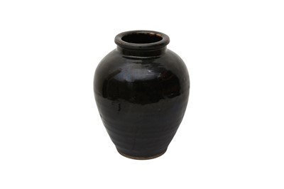 Lot 838 - A CHINESE BLACK-GLAZED JAR