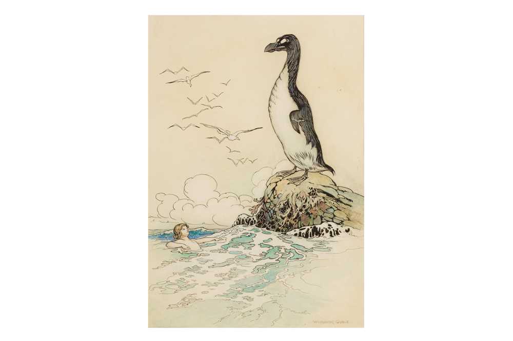 Lot 325 - Goble (Warwick) There he saw the last of the gairfowl, standing... original watercolour [1909]