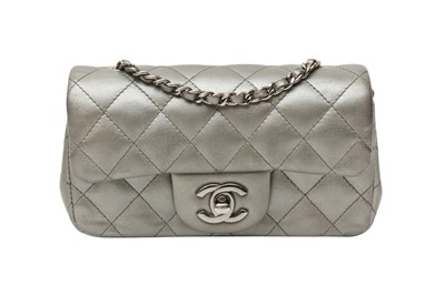Lot 152 - Chanel Metallic Grey Rectangular Mini Flap Bag