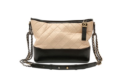 Lot 299 - Chanel Beige Black Medium Gabrielle Hobo Bag
