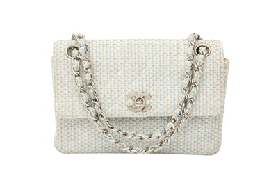 Lot 181 - Chanel Blue Tweed Mini Flap Bag