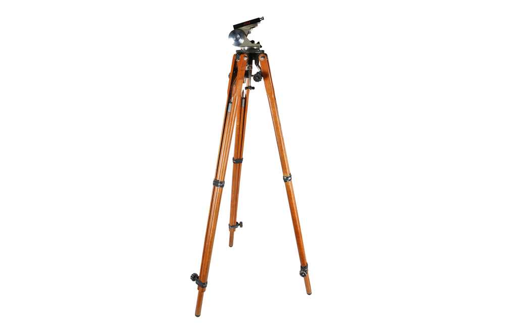 Lot 119 - A Ries tripod with two Linhof heads.