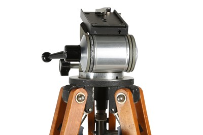 Lot 119 - A Ries tripod with two Linhof heads.