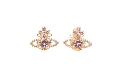 Lot 63 - Vivienne Westwood Crystal Orb Pierced Earrings