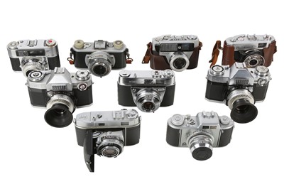 Lot 1120 - Ten mid century cameras.