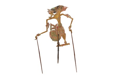 Lot 633 - AN INDONESIAN WAYANG KULIT FIGURAL SHADOW PUPPET, LATE 19TH CENTURY