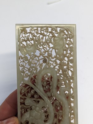 Lot 121 - A CHINESE WHITE JADE 'DRAGON' PLAQUE