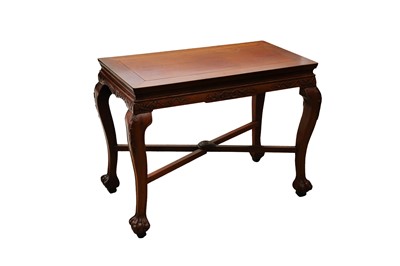Lot 12 - AN ANGLO-CHINESE PADAUK FOLDING TABLE FOR THE EXPORT MARKET