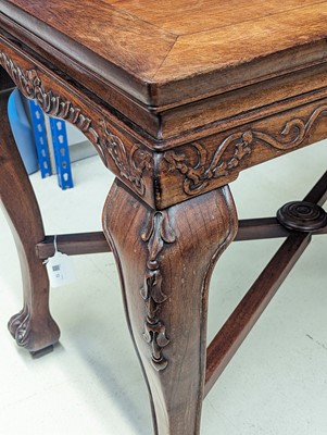 Lot 12 - AN ANGLO-CHINESE PADAUK FOLDING TABLE FOR THE EXPORT MARKET