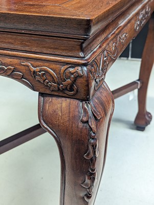 Lot 12 - AN ANGLO-CHINESE PADAUK FOLDING TABLE FOR THE EXPORT MARKET