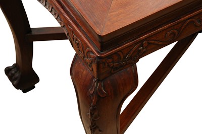 Lot 12 - AN ANGLO-CHINESE PADAUK FOLDING TABLE FOR THE EXPORT MARKET