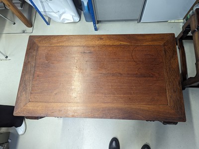 Lot 12 - AN ANGLO-CHINESE PADAUK FOLDING TABLE FOR THE EXPORT MARKET