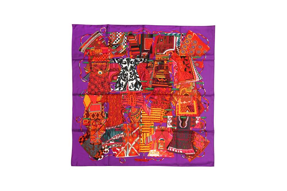 Lot 117 - Hermes 'Voyage En Etoffes' Print Silk Scarf