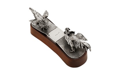 Lot 49 - A Victorian sterling silver mounted novelty desk tidy or paper weight, London 1892 by Edward H Stockwell