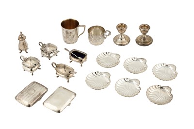 Lot 244 - A MIXED GROUP OF STERLING SILVER HOLLOWARE