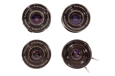 Lot 1308 - Four Schneider Kreuznach 10mm F1.8 lenses.