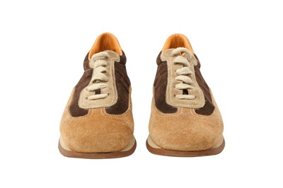 Lot 236 - Hermes Brown Tri Colour Goal Sneaker - Size 39