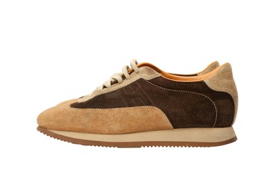 Lot 236 - Hermes Brown Tri Colour Goal Sneaker - Size 39