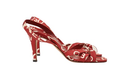 Lot 58 - Chanel Red Graffiti Heeled Sandal - Size 38.5