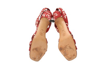 Lot 40 - Chanel Red Graffiti Heeled Sandal - Size 38.5