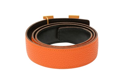 Lot 24 - Hermes Orange Clemence Constance Belt - Size 80