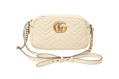 Lot 472 - Gucci White GG Small Marmont Matelassé Camera Bag