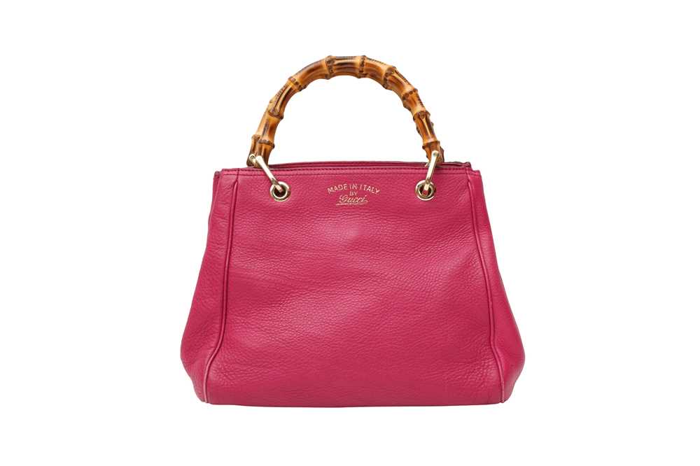 Lot 37 - Gucci Fuchsia Bamboo Shopper Bag