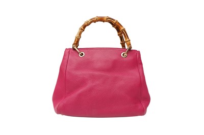 Lot 37 - Gucci Fuchsia Bamboo Shopper Bag